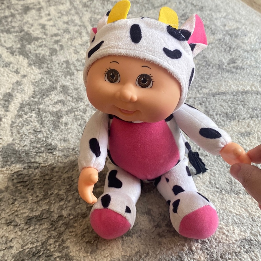 Cow Cabbage Patch Doll With Removable Hood